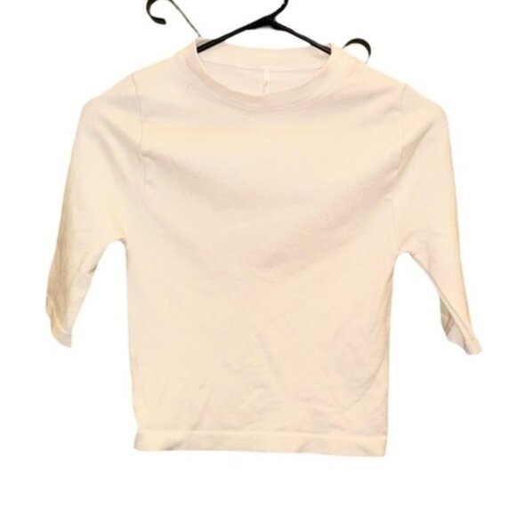 Free People White Long Sleeve Tee – Soft Knit Minimalist, M - Picture 1 of 4
